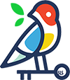 Secured Link Society Logo, Colorful Bird + Key
